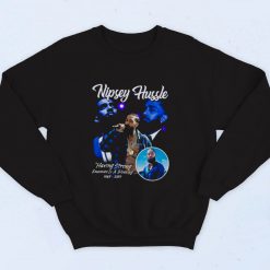 Nipsey Hussle Having Strong Fashionable Sweatshirt