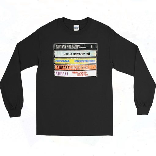 Nirvana Album Cassettes 90s Long Sleeve Style