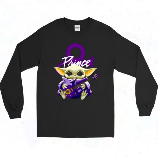 Prince Baby Yoda Hug Guitar 90s Long Sleeve Style