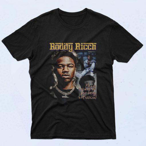 Roddy Ricch Being Anti Social 90s T Shirt Style