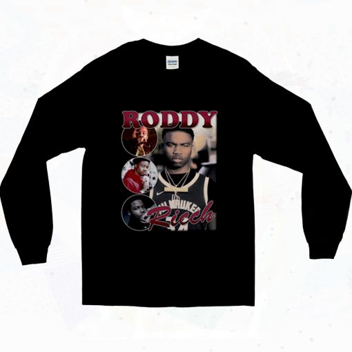 Roddy Ricch Black Rapper Photoshoot 90s Long Sleeve Style