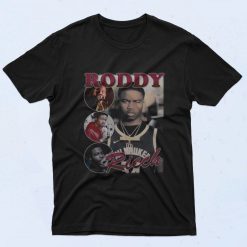 Roddy Ricch Black Rapper Photoshoot 90s T Shirt Style