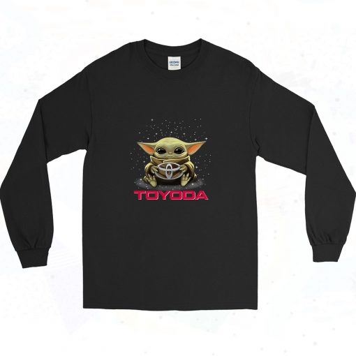 Star Wars Baby Yoda Hug Toyota Retro 90s Long Sleeve Style