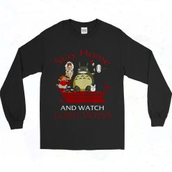 Stay Home And Watch Ghibli Movies 90s Long Sleeve Style