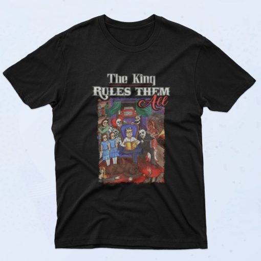 Stephen King Rules Them All 90s T Shirt Style