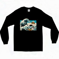 The Great Wave Off Totoro 90s Long Sleeve Style