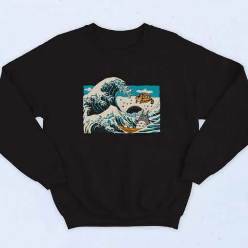 The Great Wave Off Totoro Fashionable Sweatshirt