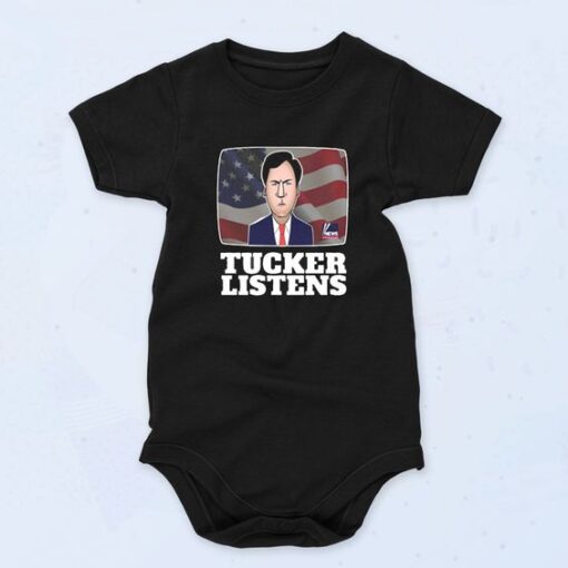 Tucker Carlson Funny Cartoon Baby Onesie 90s