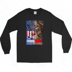 American Flag Crisp And Elegant Lion Poster Long Sleeve Style