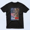 American Flag Lion Graphic T Shirt