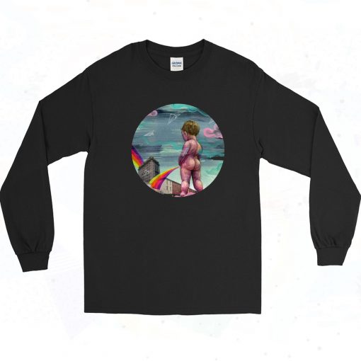 Baby Peeing Rainbow Graphic Long Sleeve Style