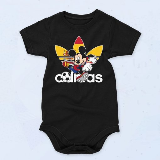 Cute Spain Football Mickey Mouse Unisex Baby Onesie