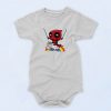 Deadpoll Riding A Unicorn Rainbow Graphic Baby Onesie