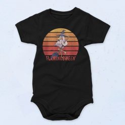 Flamingoween Witch Funny Artwork Baby Onesie