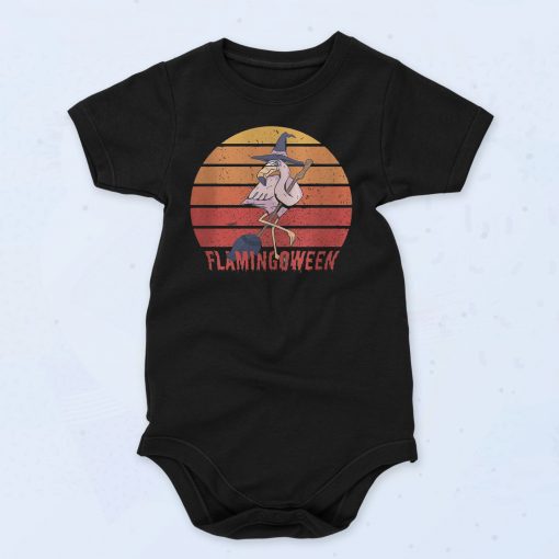 Flamingoween Witch Funny Artwork Baby Onesie