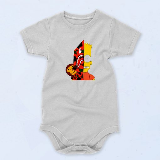 Funny Bart Simpson Parody Shark Bape Baby Onesie