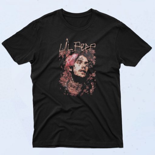 Lil Peep Floral Portrait 90s Vintage T Shirt