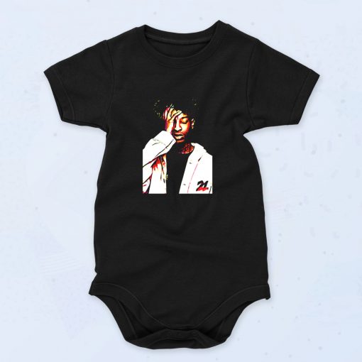 21 Savage In Colorful Wpap Pop Art Illustration Cute Baby Onesie