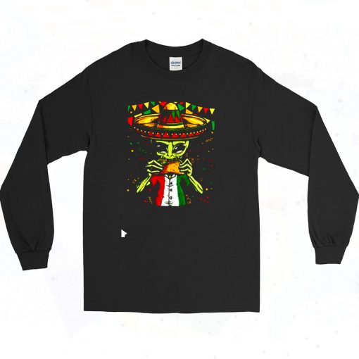 Alien Eating Taco Long Sleeve Shirt Style