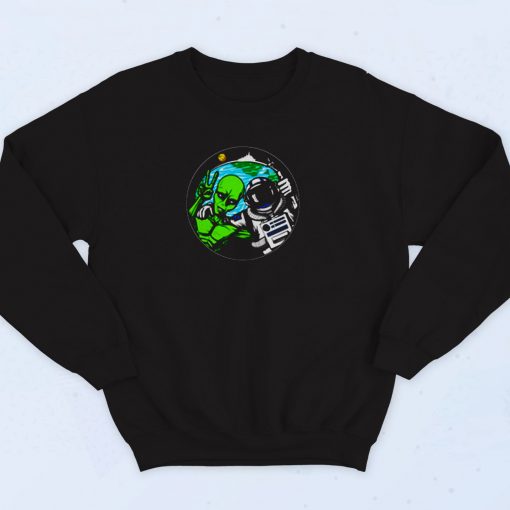 Alien Peace Sign 90s Sweatshirt Fashion