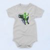 Alien Riding T Rex Dinosaur Astronaut Baby Onesie