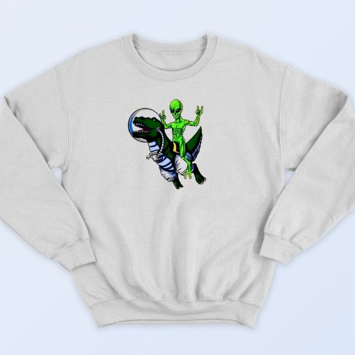 Alien Riding T Rex Sweatshirt