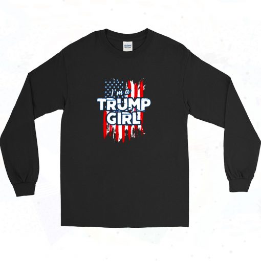 American Flag Im A Trump Girl Long Sleeve Shirt Style