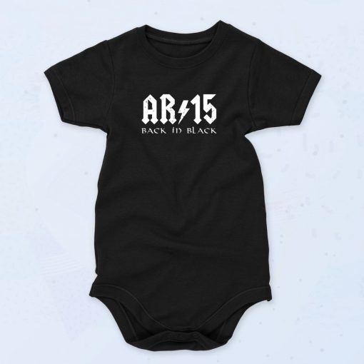 Ar15 Back In Black Cute Baby Onesie