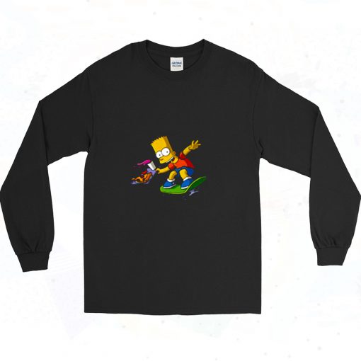 Bart Simpson Skate Long Sleeve Shirt Style