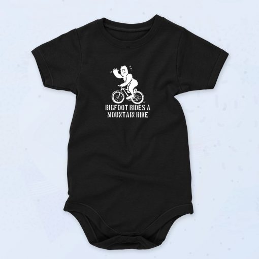 Bigfoot Rides A Mountain Bike Cute Baby Onesie