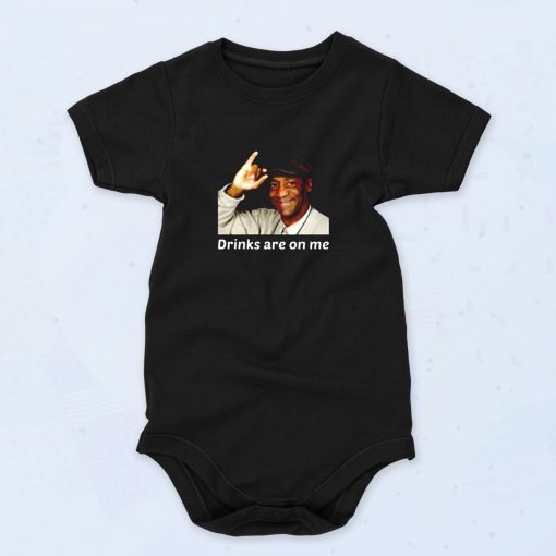 Bill Cosby Drinks Are On Me Funny Cute Baby Onesie