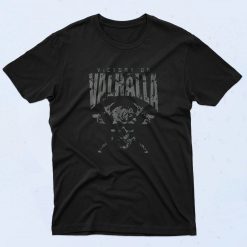 Black Victory Or Valhalla Skull And Viking 90s T Shirt Style