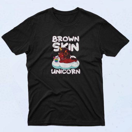 Brown Skin Girl Melanin Unicorn 90s T Shirt Style