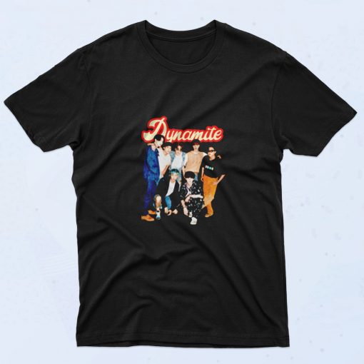 Bts Dynamite Group Retro 90s T Shirt Style