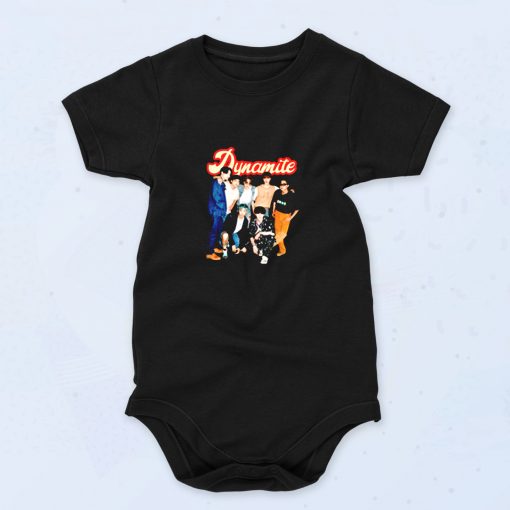 Bts Dynamite Group Retro Cute Baby Onesie