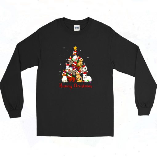 Bunny Christmas Cute Bunny Xmas Long Sleeve Shirt Style