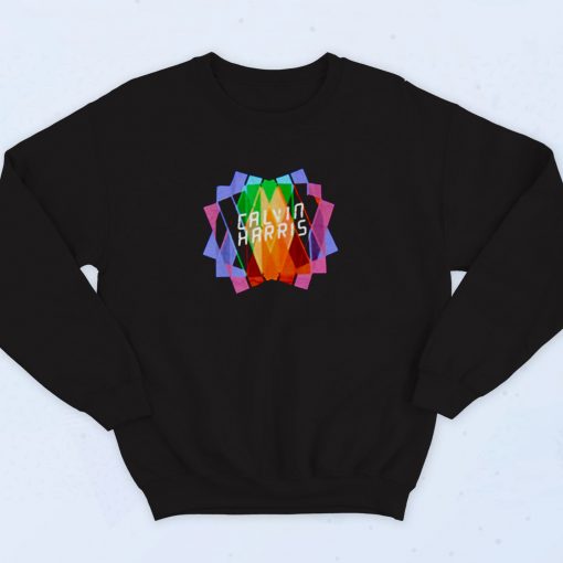 Calvin Harris Kaleidoscope Marine 90s Sweatshirt Fashion