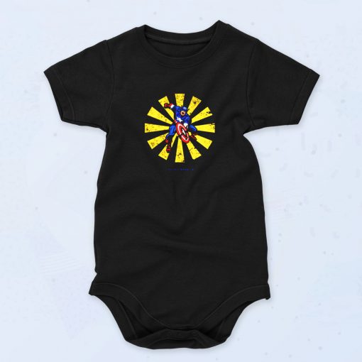 Captain America Retro Japanese Cute Baby Onesie