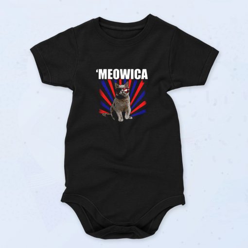 Cat 4th Of July Meowica Cute Baby Onesie