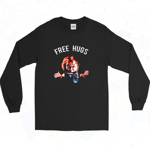 Chucky Free Hugs Childs Play Horror Movie Long Sleeve Shirt Style