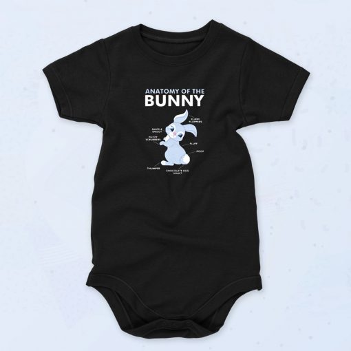 Cute Anatomy Of A Bunny Rabbit Cute Baby Onesie