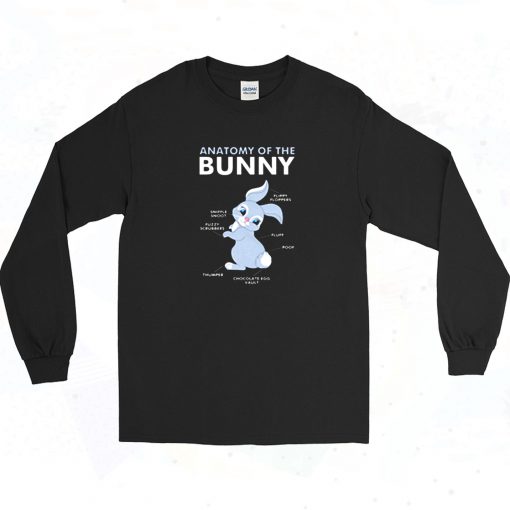 Cute Anatomy Of A Bunny Rabbit Long Sleeve Shirt Style