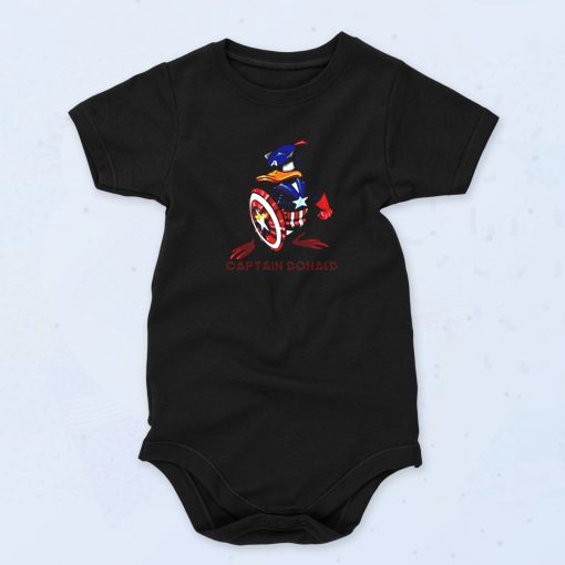 Donald Duck Captain America Marvel Character Cute Baby Onesie