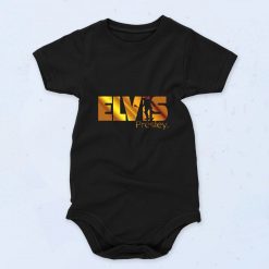 Elvis Presley Gold Print King Rock Music Cute Baby Onesie