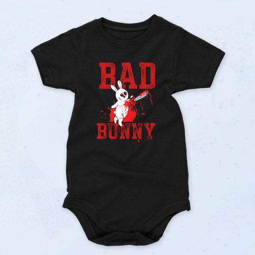 Evil Rabbit With Chain Saw Cute Baby Onesie