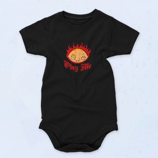 Family Guy Stewie Obey Me Flames Cute Baby Onesie