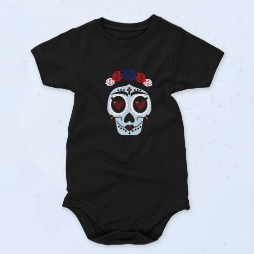 Flower Hearts Sugar Skull Cute Baby Onesie