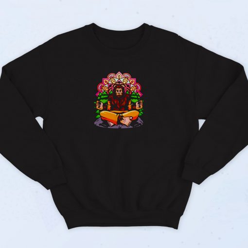 Funny Bigfoot Sasquatch Yoga 90s Sweatshirt Fashion