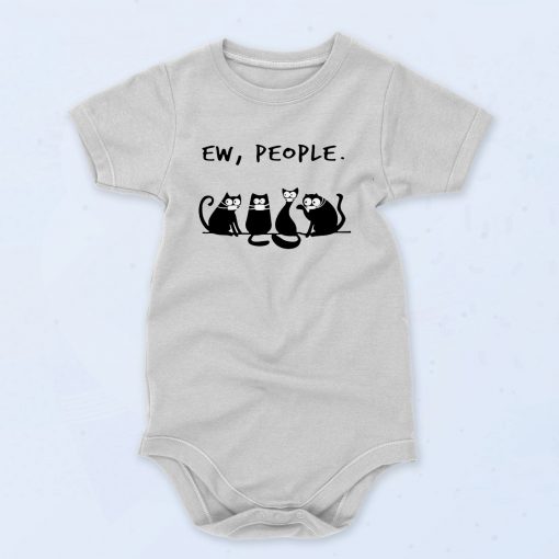 Funny Black Cat Ew People Baby Onesie