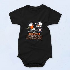 Funny Houston Charlie And Snoopy Baseball Cute Baby Onesie